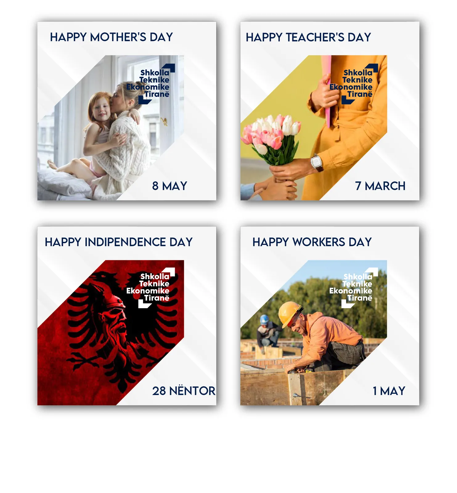 Holiday post templates: Mother’s Day, Teacher’s Day, Independence Day and Workers’ Day